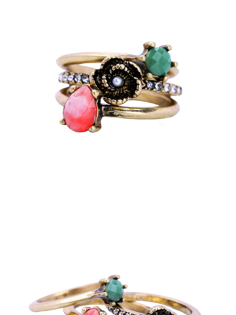 Trendy Antique Bronze Flower Shape Decorated Simple Ring(3pcs),Fashion Rings