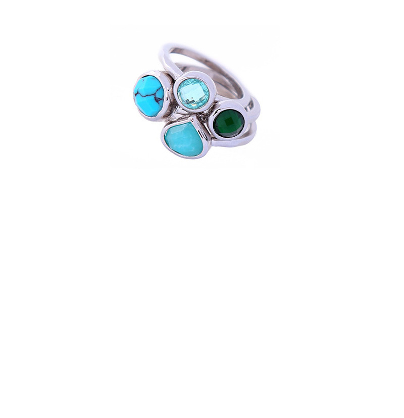 Trendy Blue Heart Shape Decorated Simple Ring(4pcs),Fashion Rings