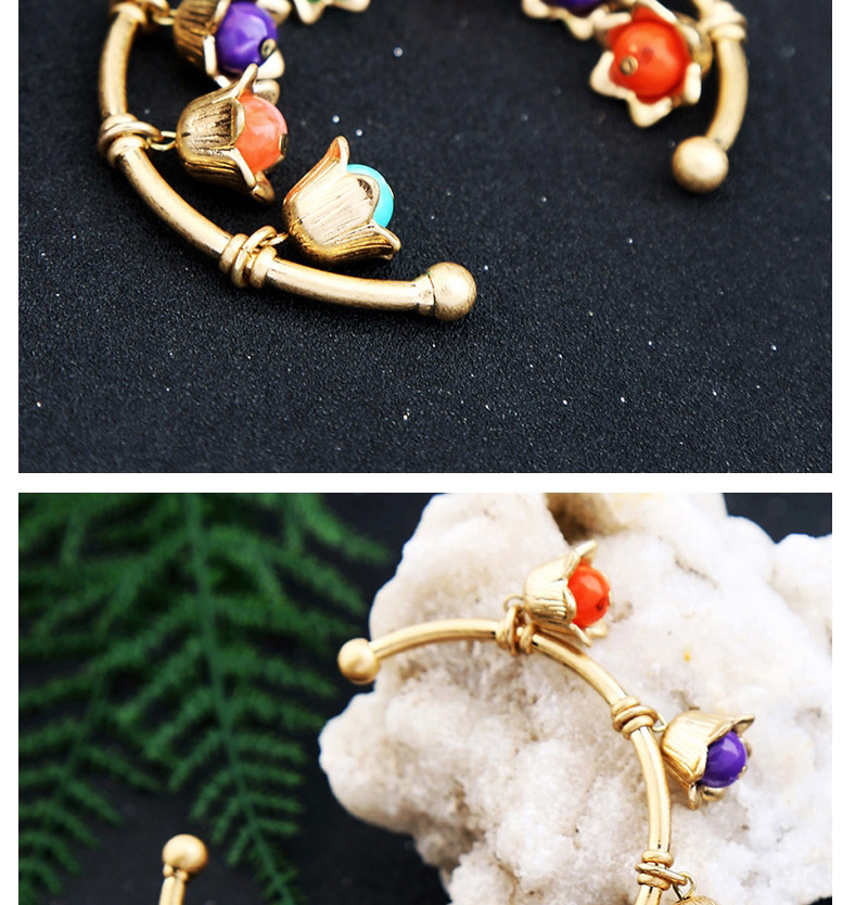 Trendy Gold Color Bells Pendant Decorated Simple Bracelet,Fashion Bangles