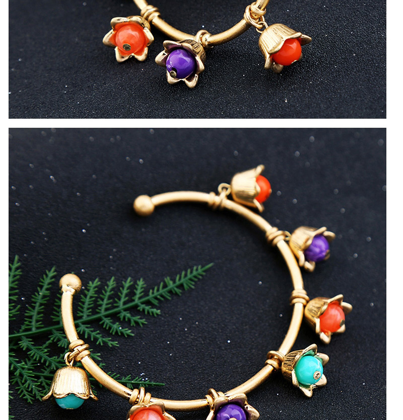Trendy Gold Color Bells Pendant Decorated Simple Bracelet,Fashion Bangles