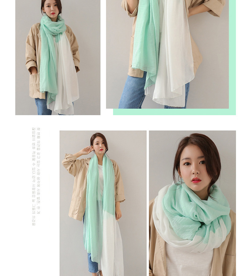 Fashion Green+white Color Matching Decorated Patchwork Scarf,Thin Scaves