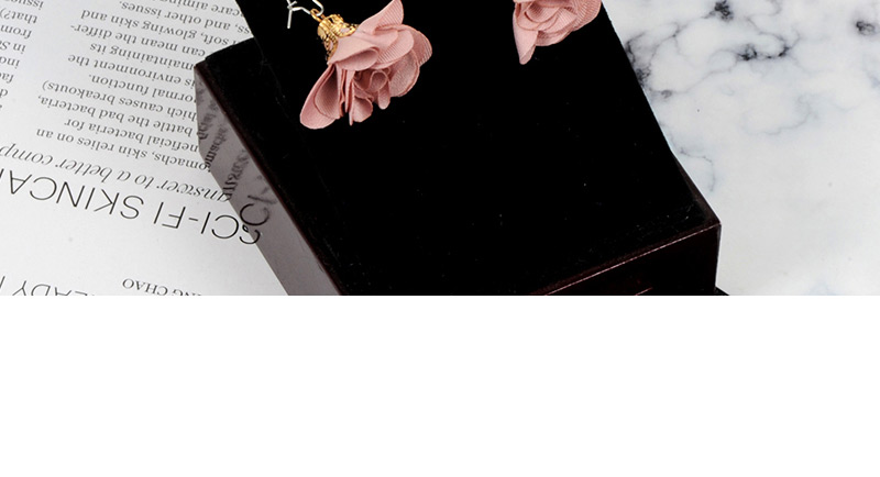 Fashion Black Flower Pendant Decorated Earrings,Drop Earrings