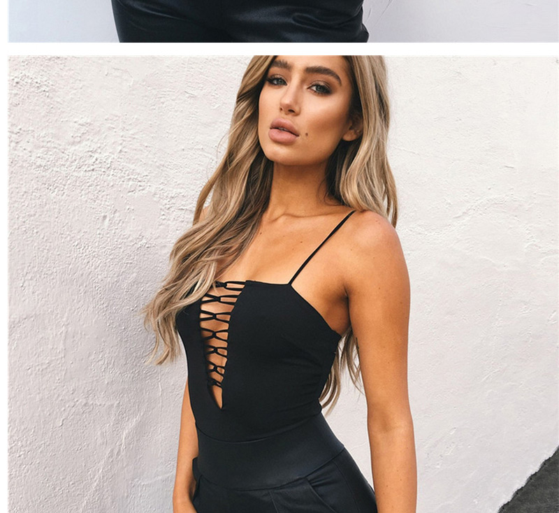 Sexy Black Hollow Out Decorated Jumpsuits,Pants