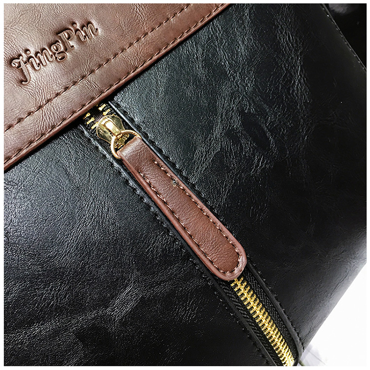 Vintage Black Color-matching Decorated Bag,Handbags
