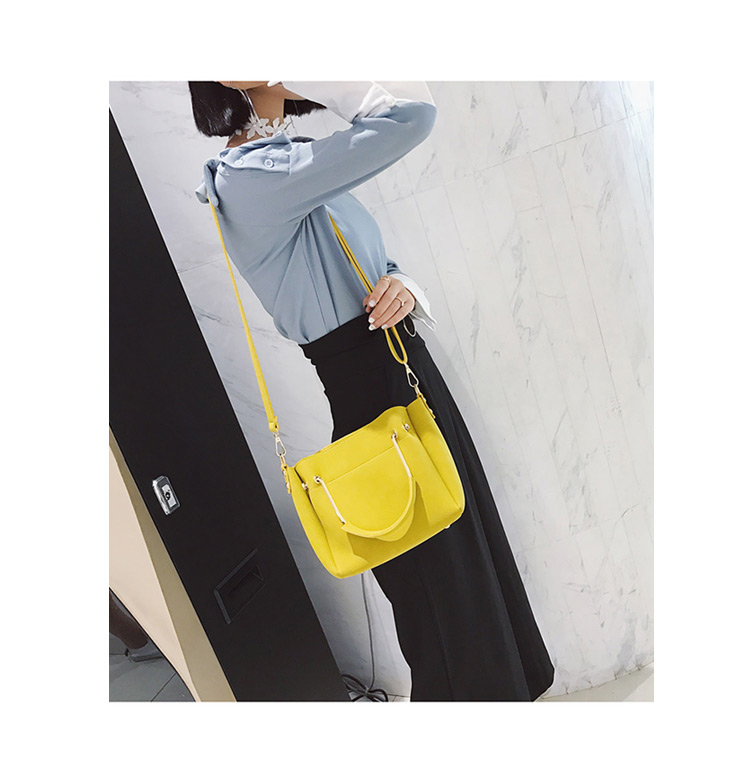 Fashion Yellow Pure Color Decorated Bag (2pcs),Shoulder bags