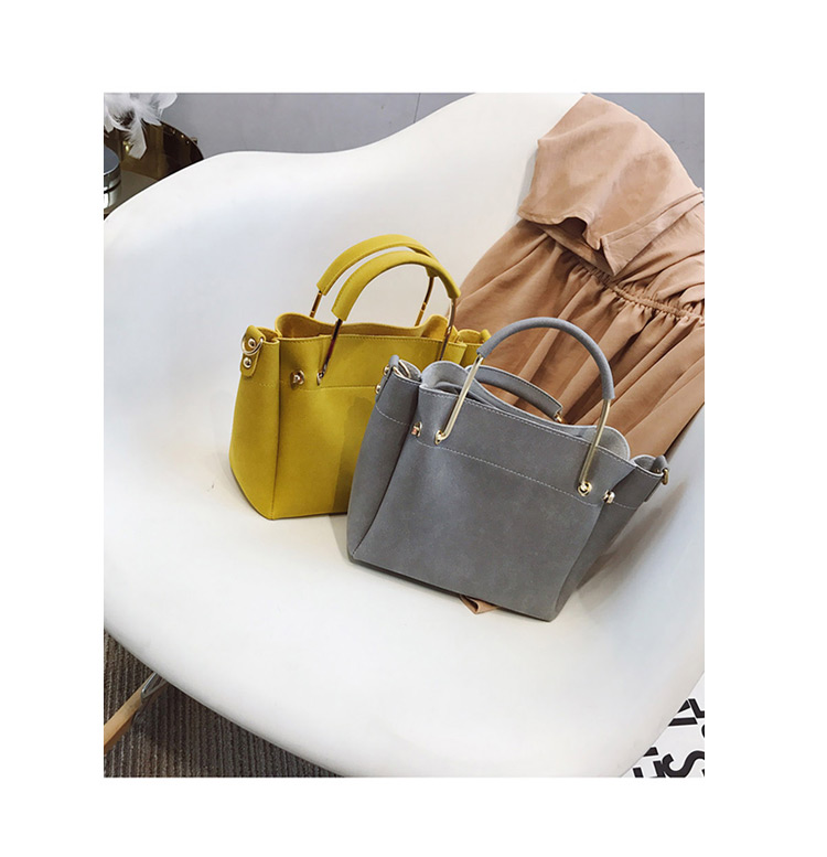 Fashion Yellow Pure Color Decorated Bag (2pcs),Shoulder bags