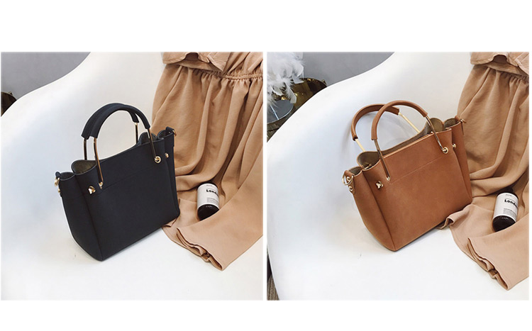 Fashion Brown Pure Color Decorated Bag (2pcs),Shoulder bags