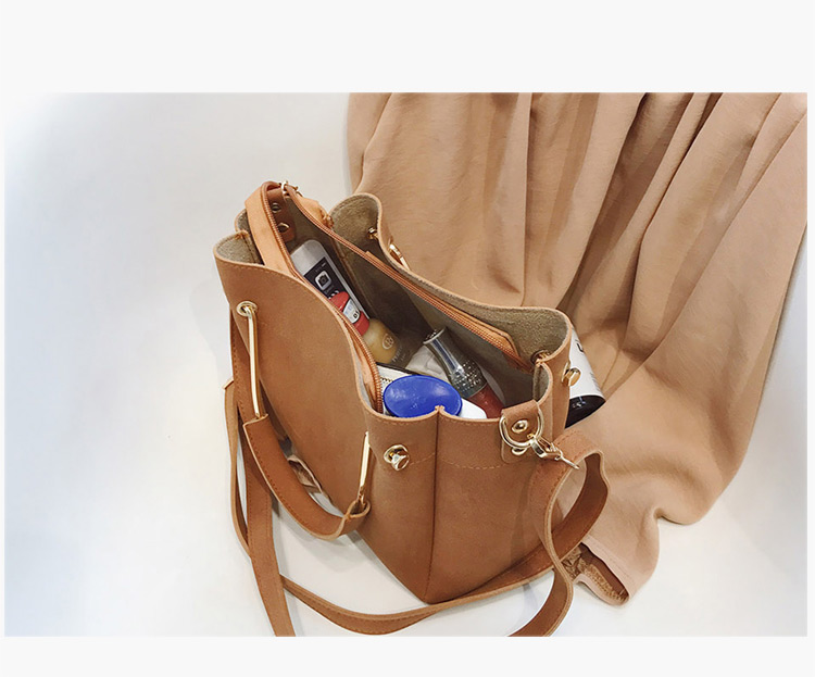 Fashion Gray Pure Color Decorated Bag (2pcs),Shoulder bags