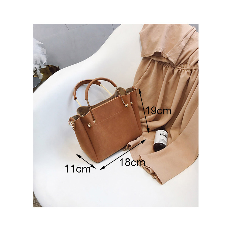 Fashion Gray Pure Color Decorated Bag (2pcs),Shoulder bags