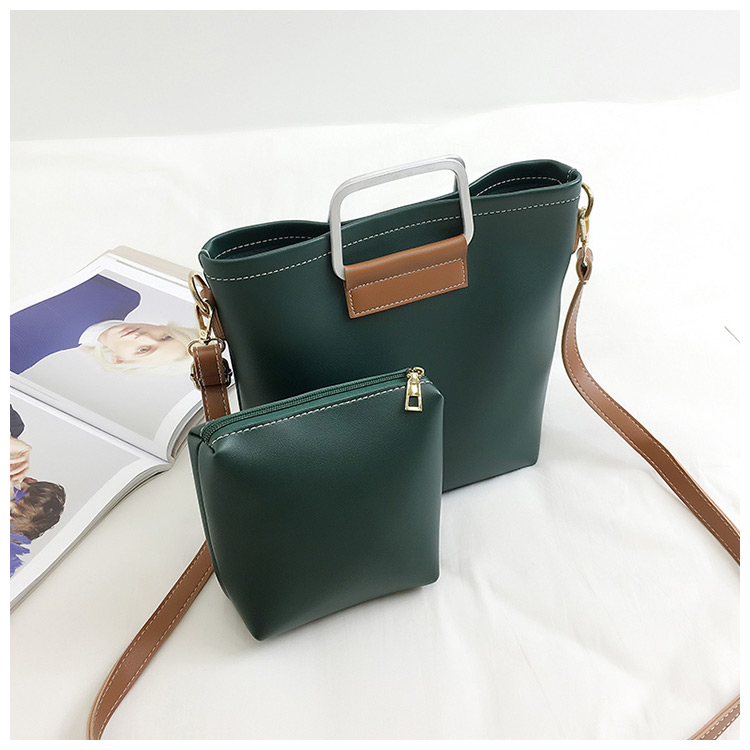 Vintage Green Square Shape Decorated Bag (2pcs),Handbags