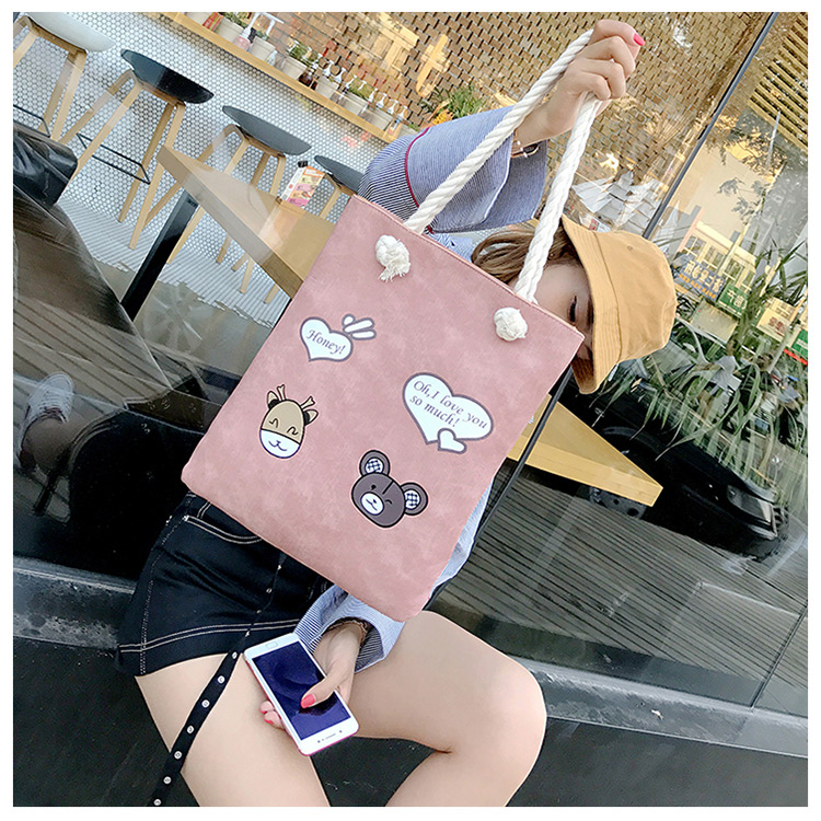 Fashion Pink Cartoon Pattern Decorated Bag,Messenger bags