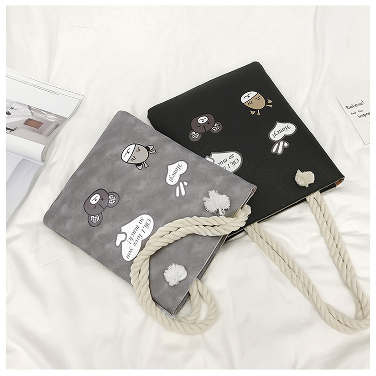 Fashion Gray Cartoon Pattern Decorated Bag,Messenger bags
