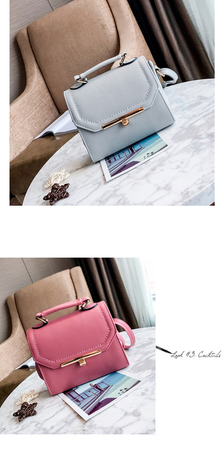 Fashion Dark Pink Pure Color Decorated Shoulder Bag,Handbags