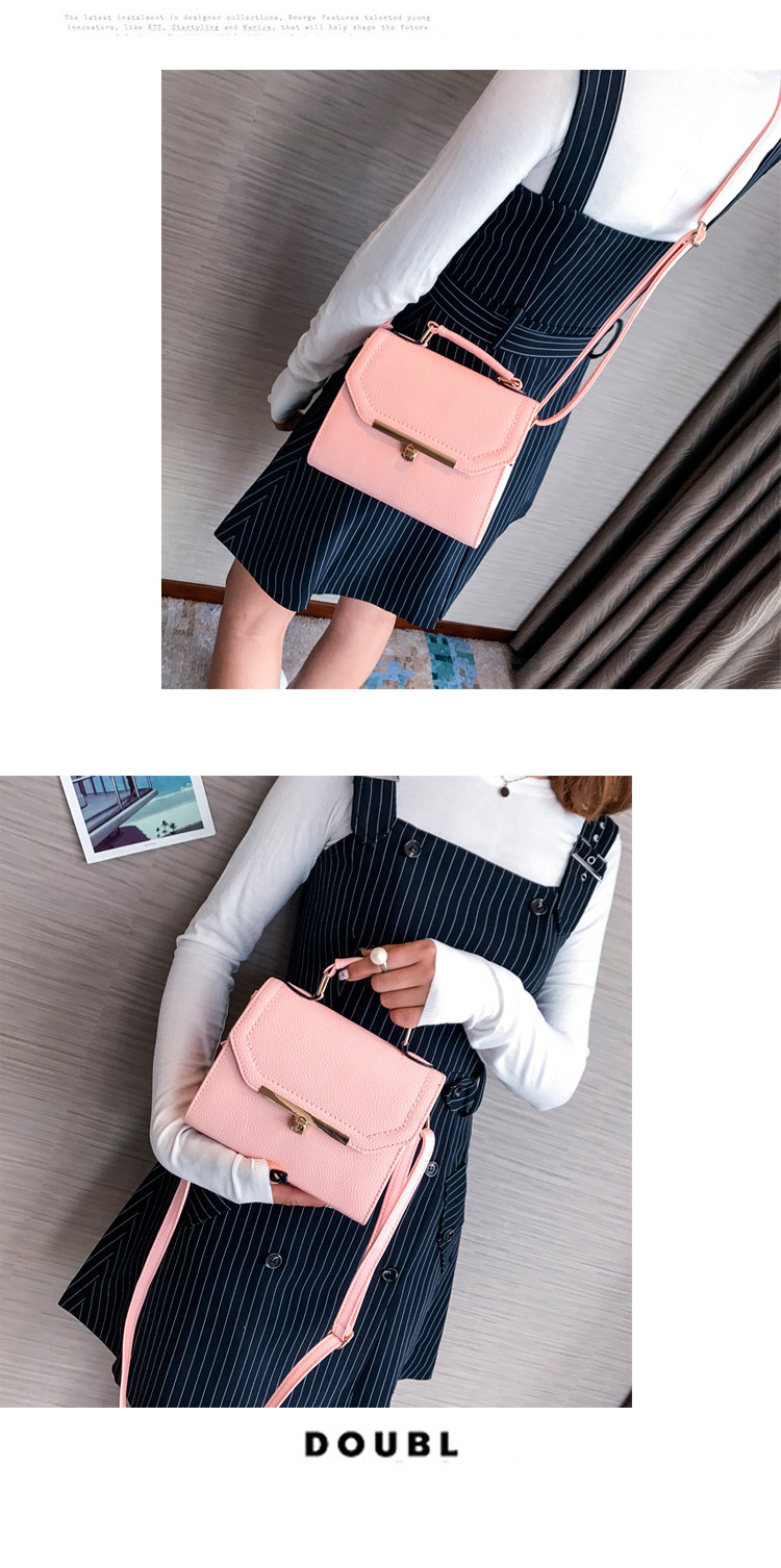 Fashion Dark Pink Pure Color Decorated Shoulder Bag,Handbags