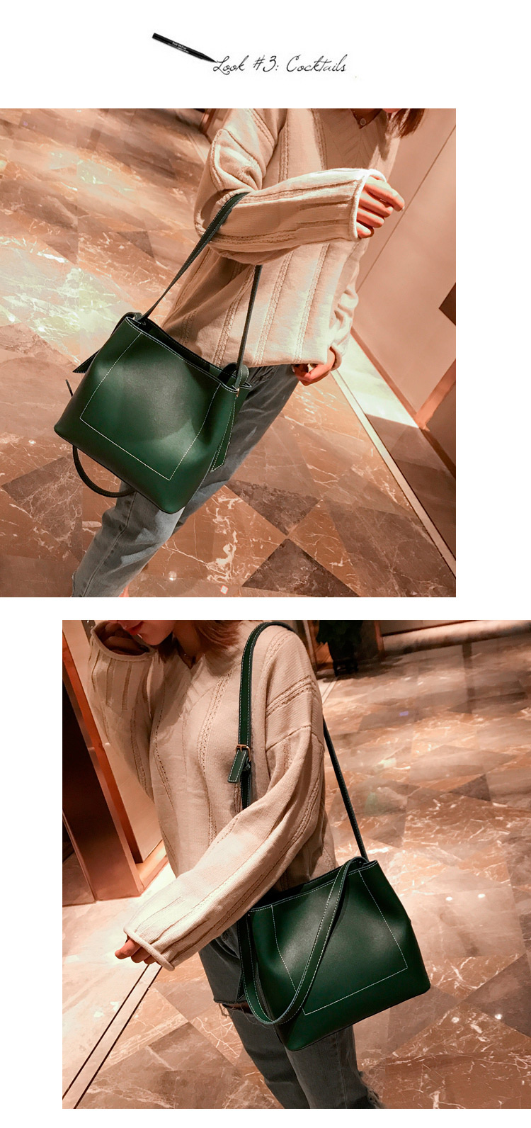 Fashion Khaki Square Shape Design Pure Color Handbag,Messenger bags