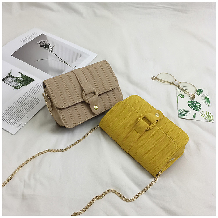 Elegant Yellow Round Buckle Decorated Pure Color Shoulder Bag,Shoulder bags