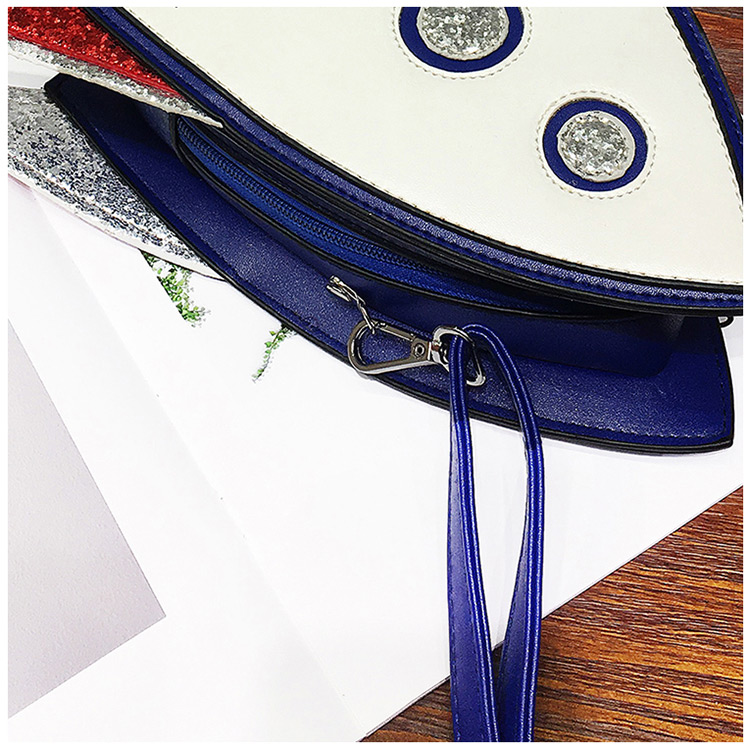 Elegant Blue Rocket Shape Design Simple Shoulder Bag,Shoulder bags
