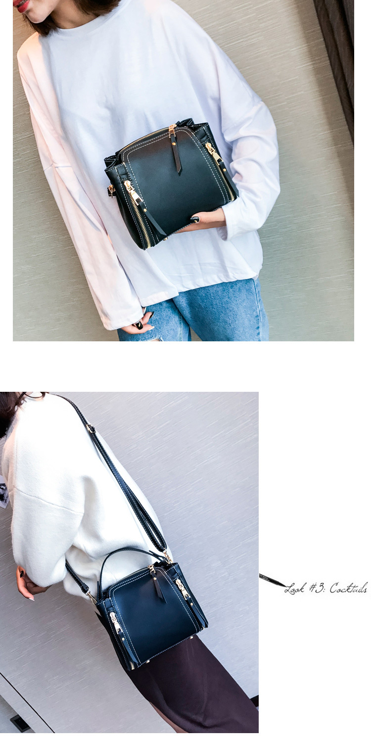Elegant Gray Pure Color Decorated Tassel Handbag,Handbags