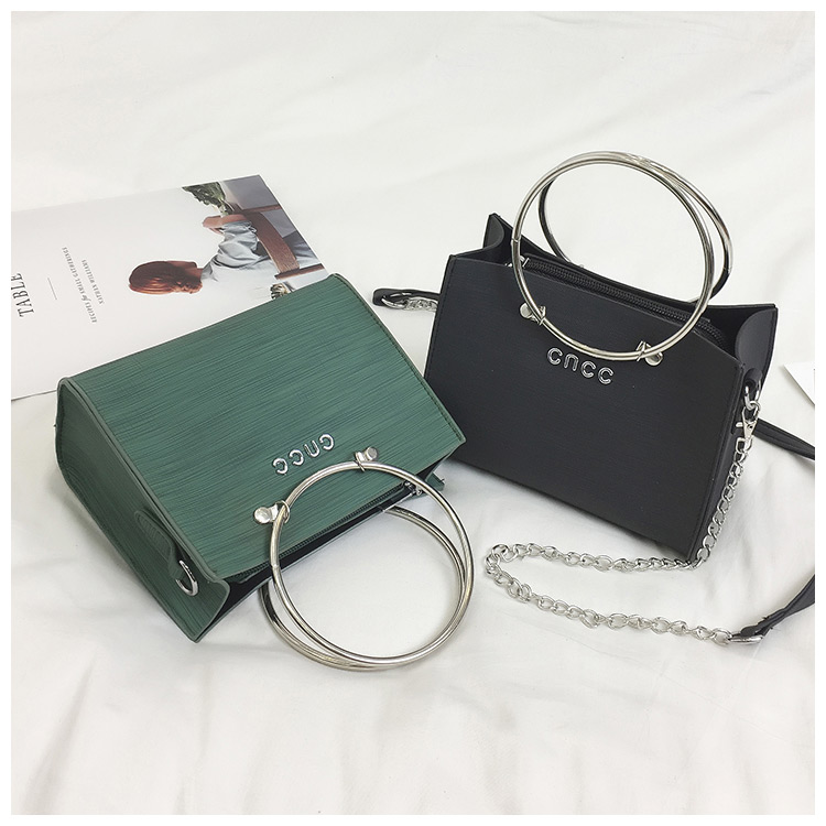 Fashion Light Green Circular Ring Decorated Shoulder Bag(2pcs),Handbags