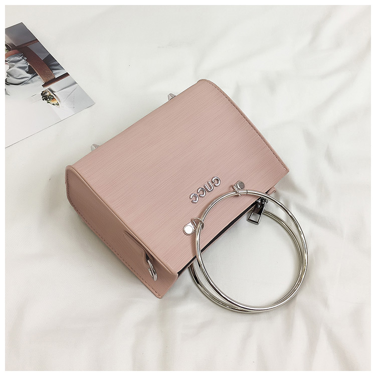 Fashion Pink Circular Ring Decorated Shoulder Bag(2pcs),Handbags