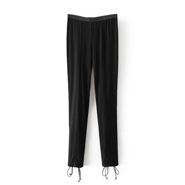 Fashion Black Pure Color Decorated Pants,Pants