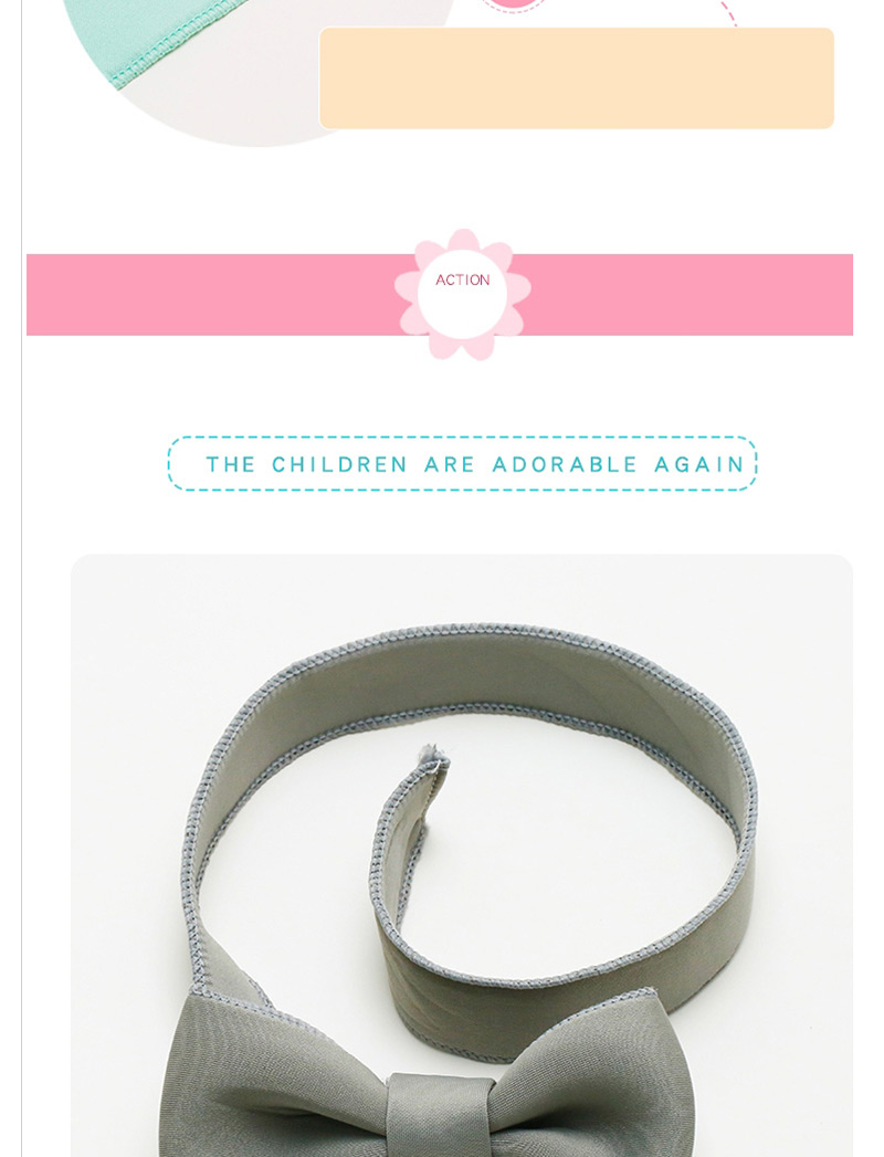 Lovely Gray Bowknot Decorated Pure Color Hair Band,Kids Accessories