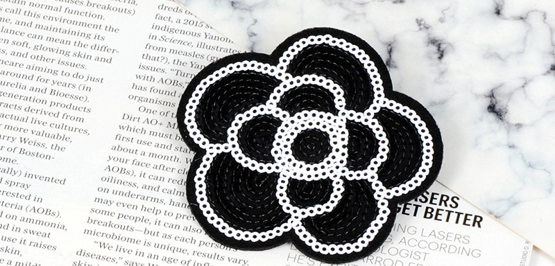 Fashion Black Flower Shape Decorated Simple Brooch,Korean Brooches