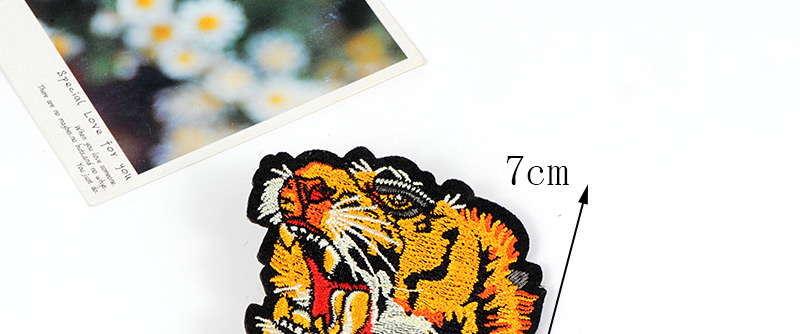 Fashion Yellow Embroidered Tiger Decorated Brooch,Korean Brooches
