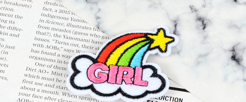 Fashion Multi-color Embroidery Letters Girl Decorated Brooch,Korean Brooches