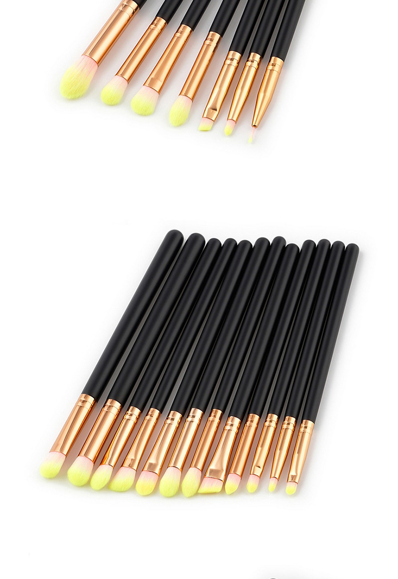 Trendy Pink+yellow Color Matching Decorated Makeup Brush(5pcs),Beauty tools