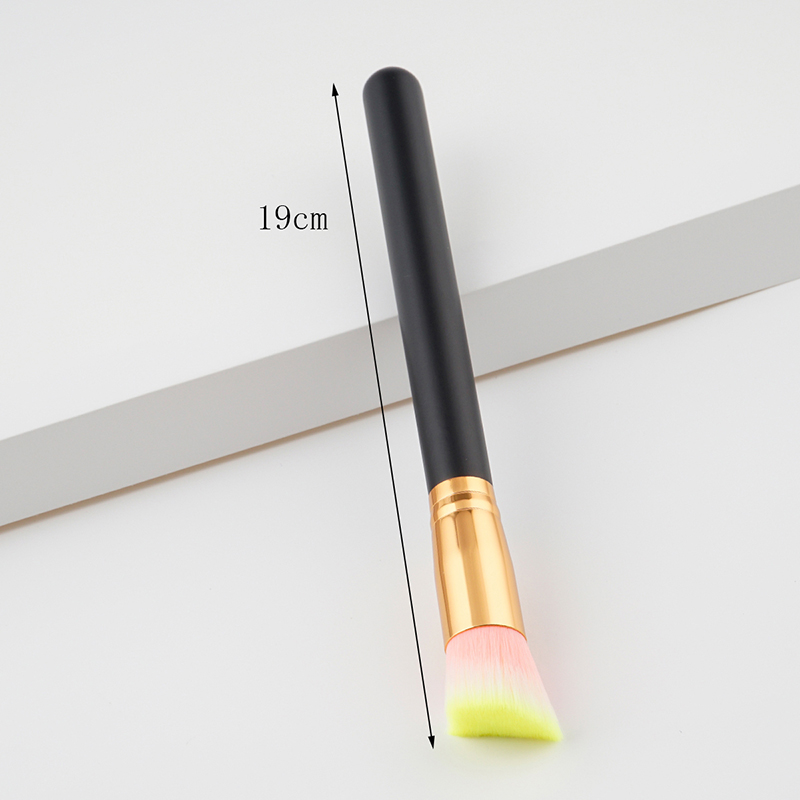 Trendy Pink+yellow Oblique Shape Decorated Makeup Brush(1pc),Beauty tools