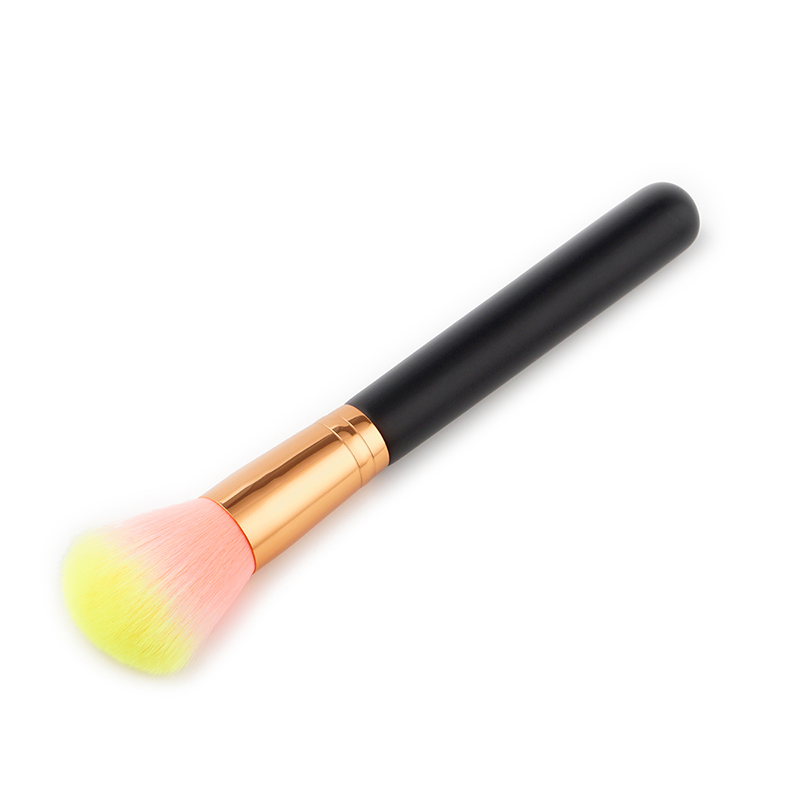Trendy Pink+yellow Round Shape Decorated Makeup Brush(1pc),Beauty tools