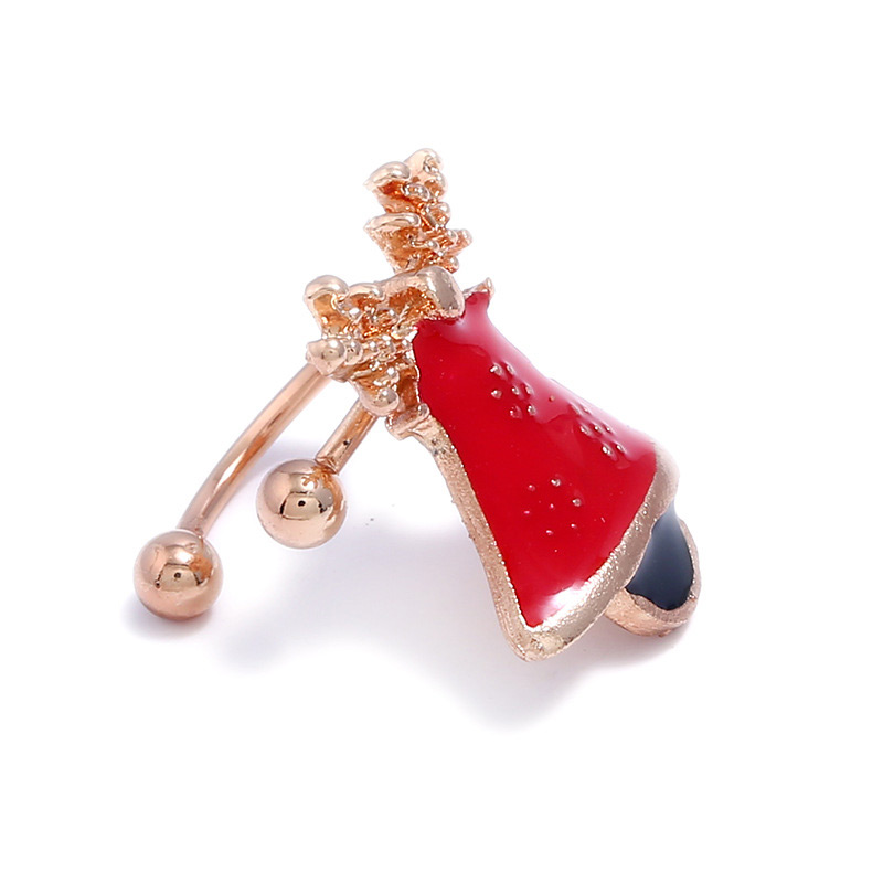 Lovely Red+white Bell Shape Decorated Simple Earring,Stud Earrings