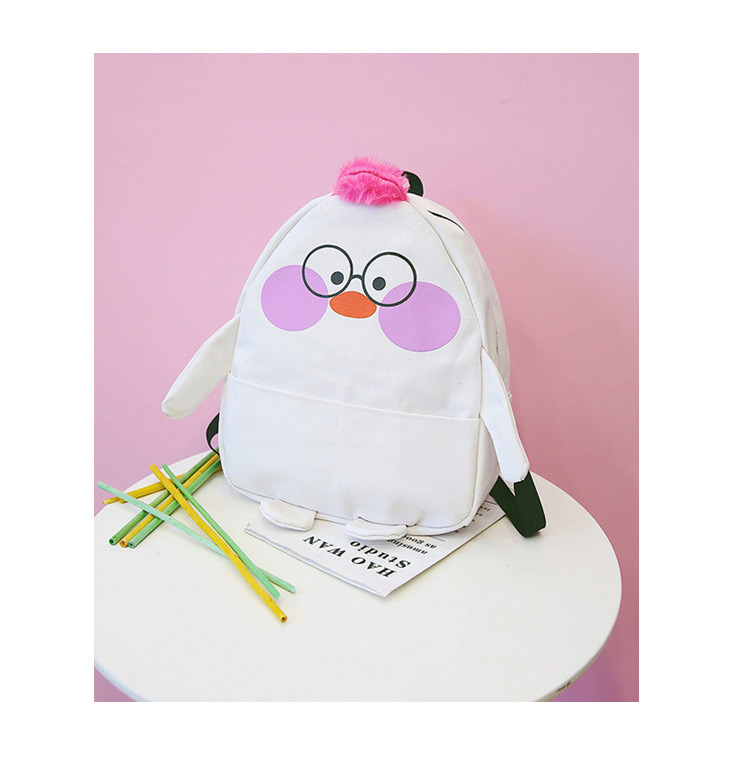 Fashion White Duck Shape Decorated Backpack,Backpack