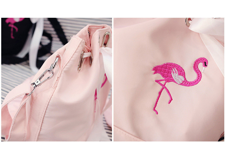 Fashion Black Flamingo Pattern Decorated Backpack,Shoulder bags
