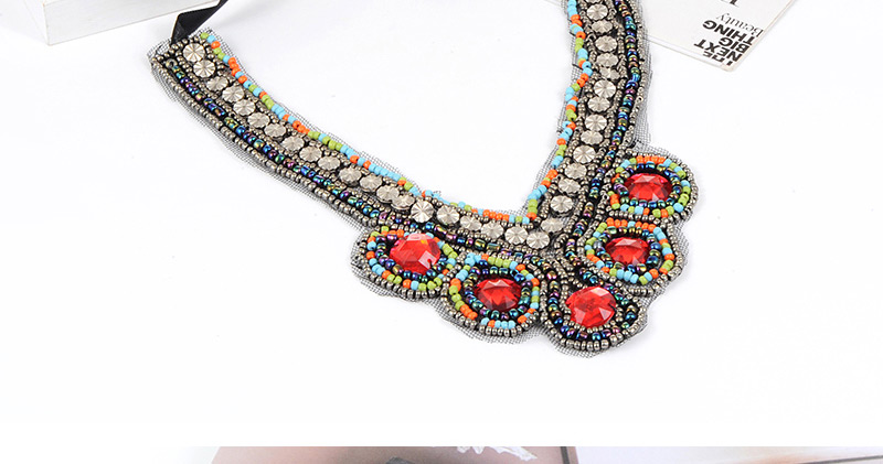 Fashion Red Diamond Decorated Necklace,Thin Scaves