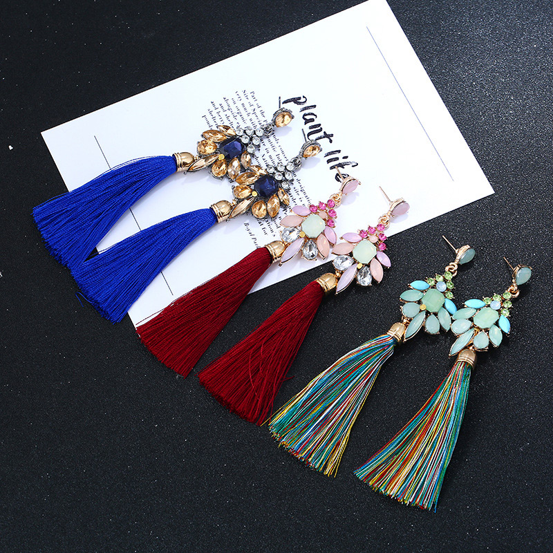 Fashion Multi-color Tassel Decorated Earrings,Drop Earrings