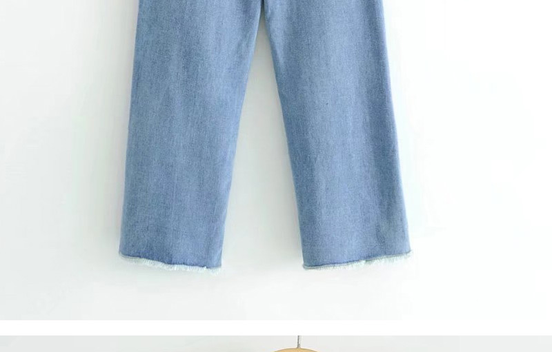 Fashion Blue Pure Color Decorated Jeans,Pants