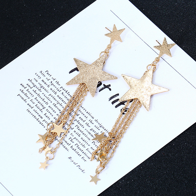 Fashion Gold Color Star Shape Decorated Earrings,Drop Earrings