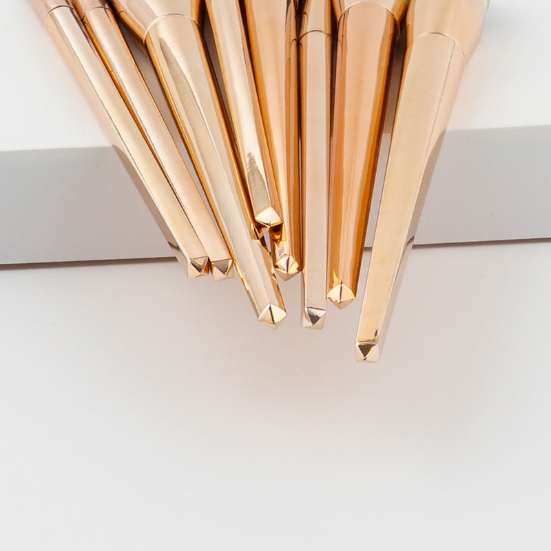 Fashion Gold Color Sector Shape Decorated Makeup Brush ( 8 Pcs),Beauty tools