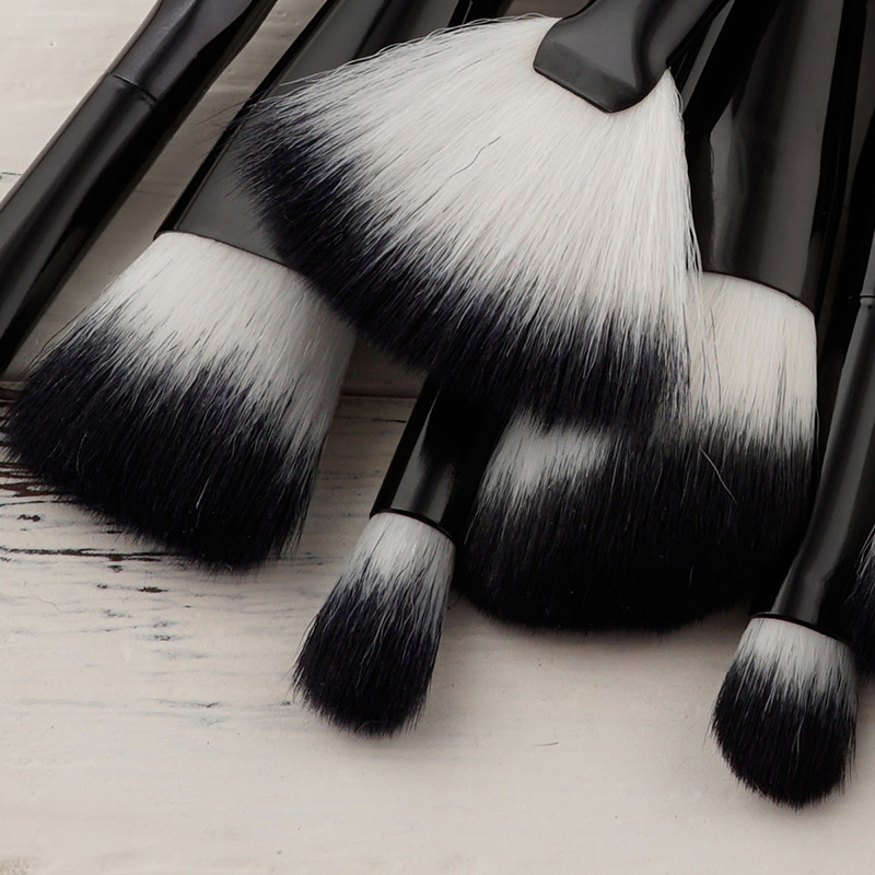 Fashion Black Sector Shape Decorated Makeup Brush ( 8 Pcs),Beauty tools