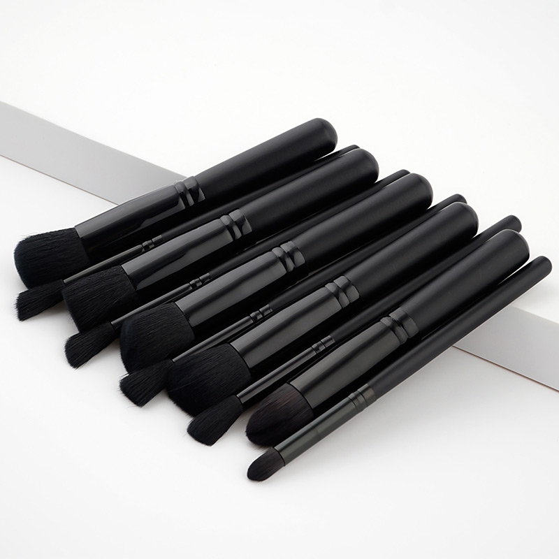 Fashion Black Pure Color Decorated Makeup Brush ( 10 Pcs ),Beauty tools