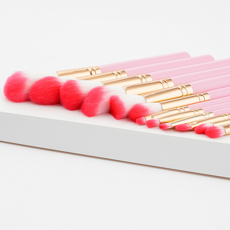 Fashion Pink Pure Color Decorated Makeup Brush ( 12 Pcs ),Beauty tools