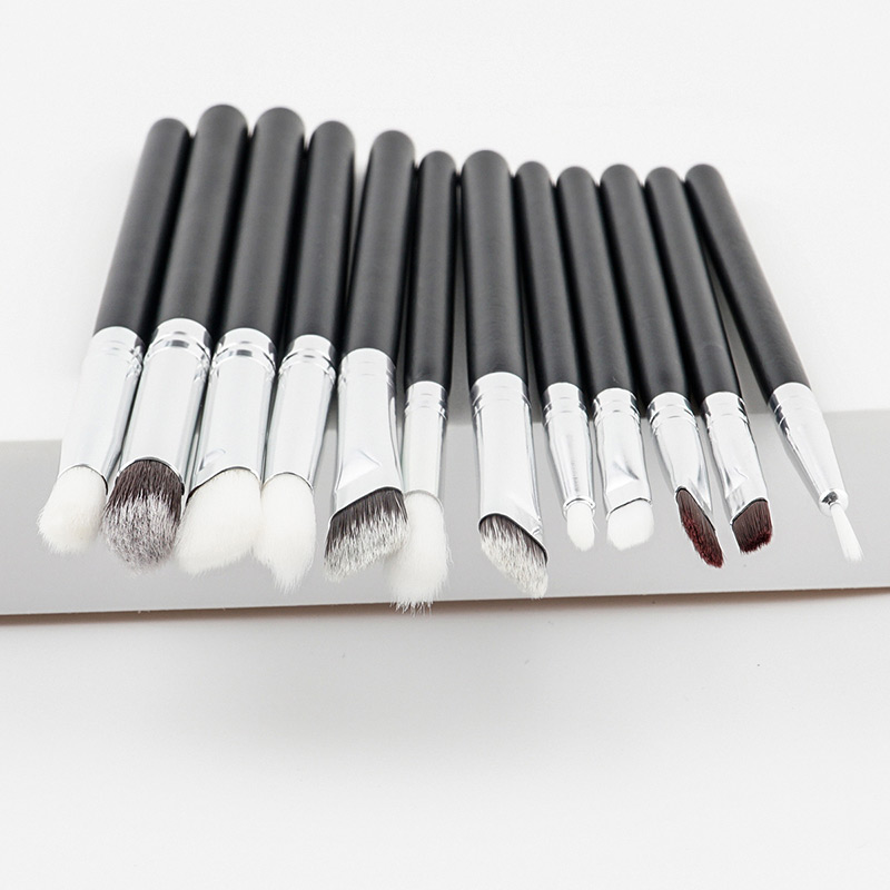 Fashion Black+silver Color Color Matching Decorated Makeup Brush ( 12 Pcs ),Beauty tools
