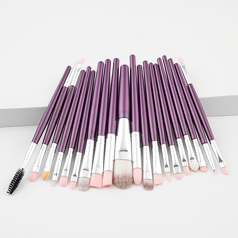 Fashion Purple +silver Color Pure Color Decorated Makeup Brush ( 20 Pcs),Beauty tools