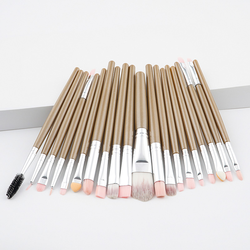 Fashion Brown+silver Color Color Matching Decorated Makeup Brush ( 20 Pcs ),Beauty tools