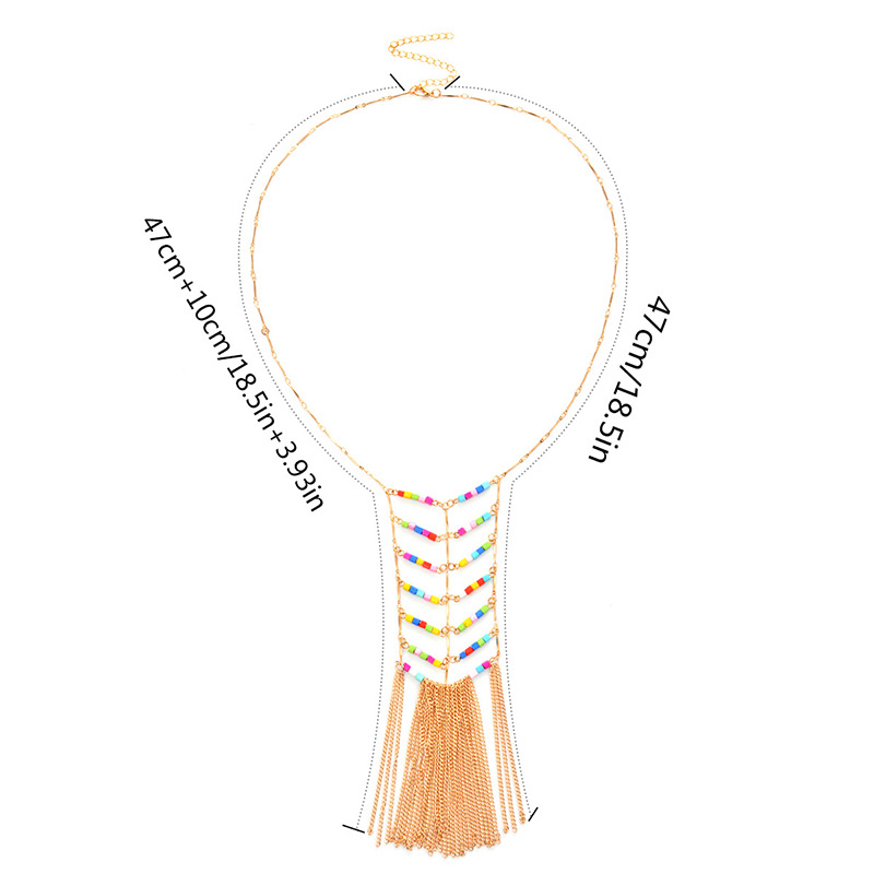 Fashion Multi-color Tassel Decorated Necklace,Chains