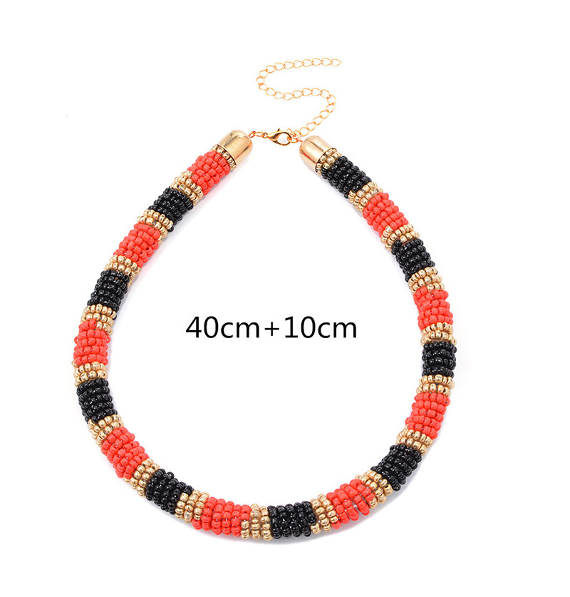 Fashion Red+black Color Matching Decorated Necklace,Beaded Necklaces
