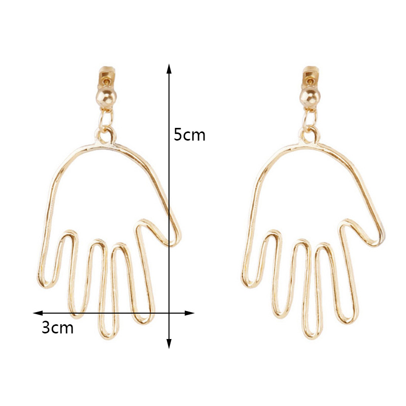 Fashion Gold Color Hand Shape Decorated Earrings,Drop Earrings