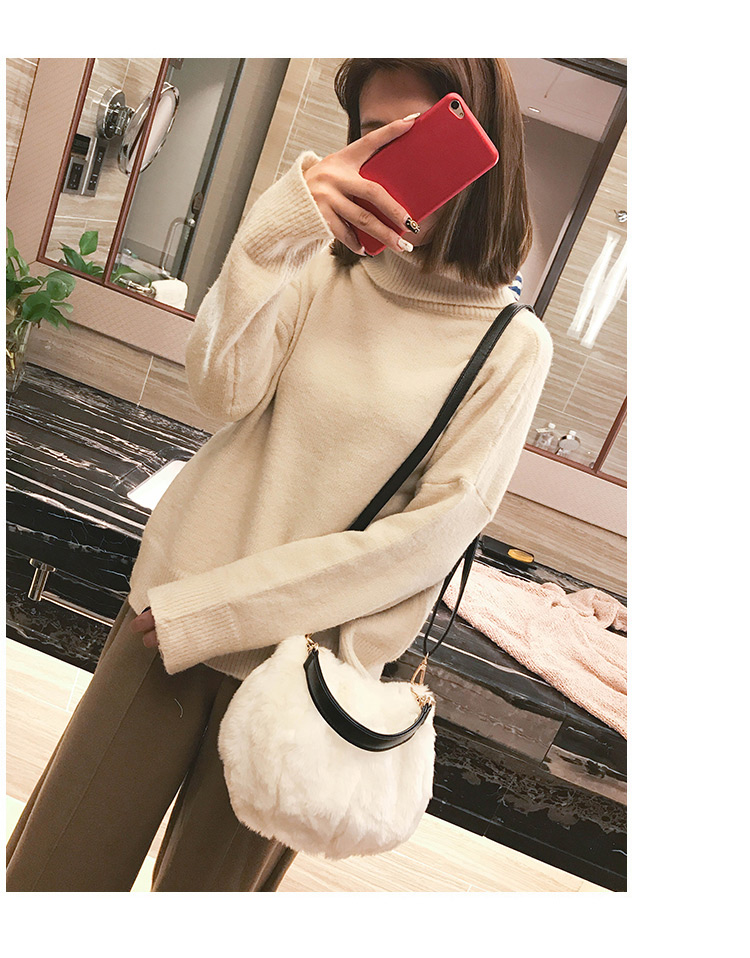 Trendy White Pure Color Decorated Simple Handbag,Handbags